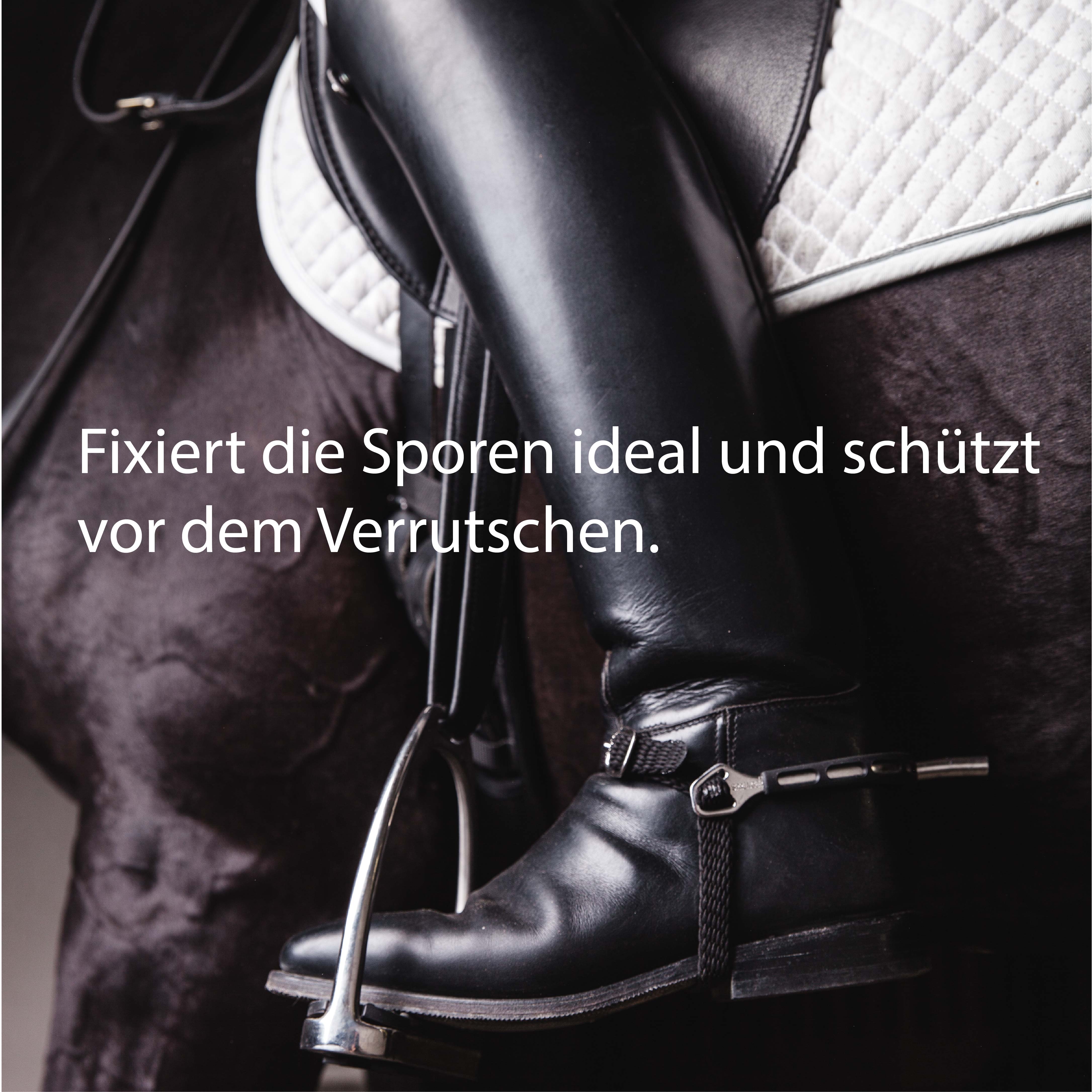 Sporenriemen in schwarz 2 Stück, größenverstellbar